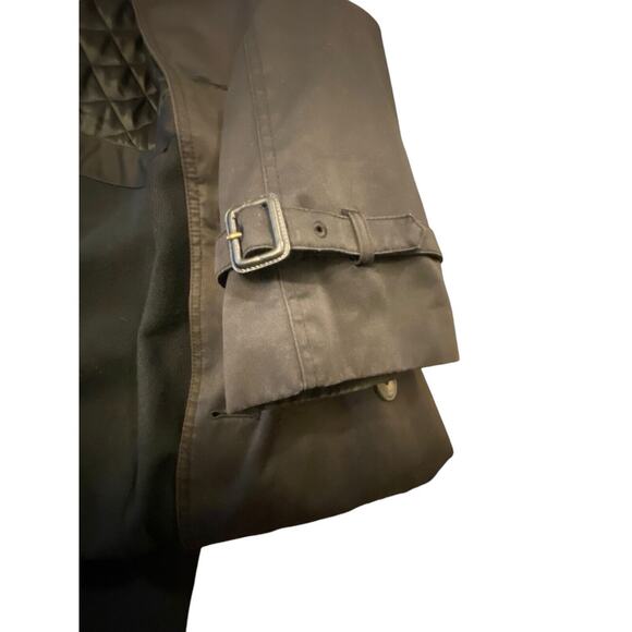 Ralph Lauren Double Breasted Trench Coat Black Removable Lining Quilted 44R VTG - Picture 11 of 16